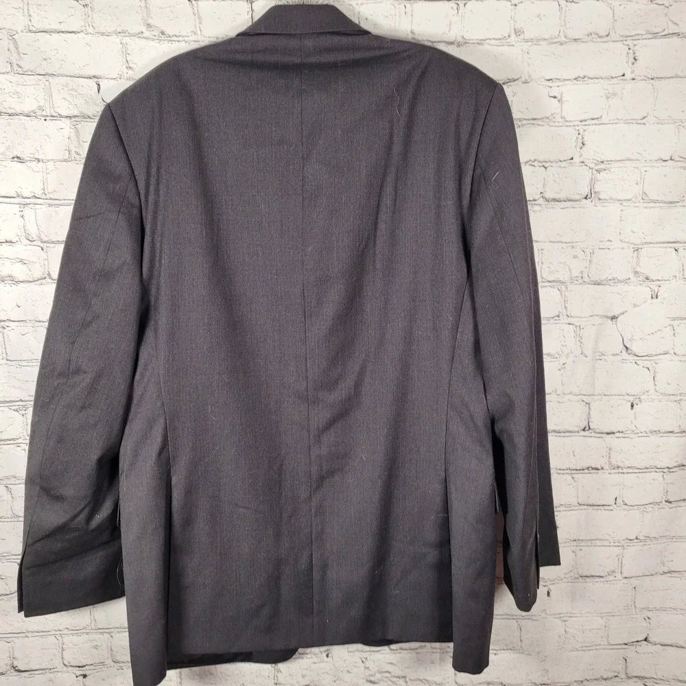 Calvin Klein Blazer Mens 44L Charcoal‎ Grey 100% Wool 2-Button Sport Coat